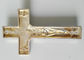 প্লাস্টিকের কফিন ক্রস D049 গোল্ড অ্যান্টিক ব্রাস কফিন ব্যবহার করার জন্য zamak crucifix 10.8 * 6.6cm