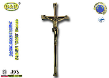 কফিন প্রসাধন zamak crucifix D056 ব্রোঞ্জ রঙের আকার 39 * 15cm আকার